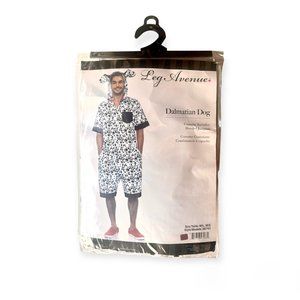 Leg Avenue Men's Dalmatian Dog Halloween Costume - Hooded Jumpsuit M/L